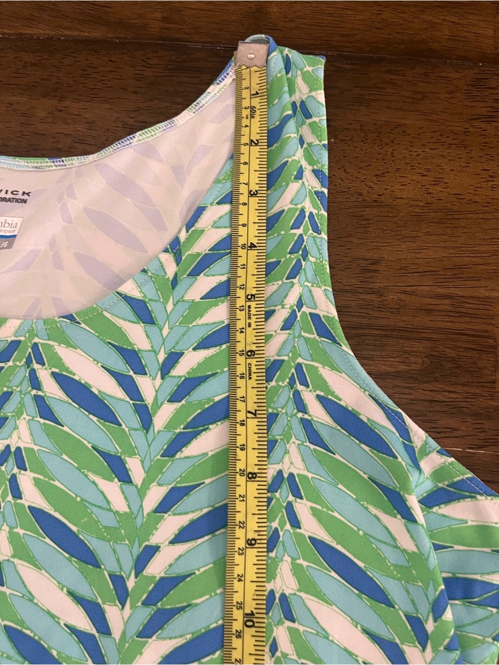 Columbia Omni Wick Advanced Evaporation Green & Blue Sleeveless Tank Top Large - Picture 5 of 7